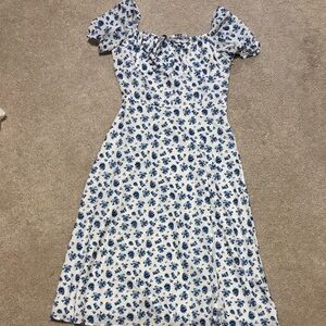 Floral Blue and White Women's Dress